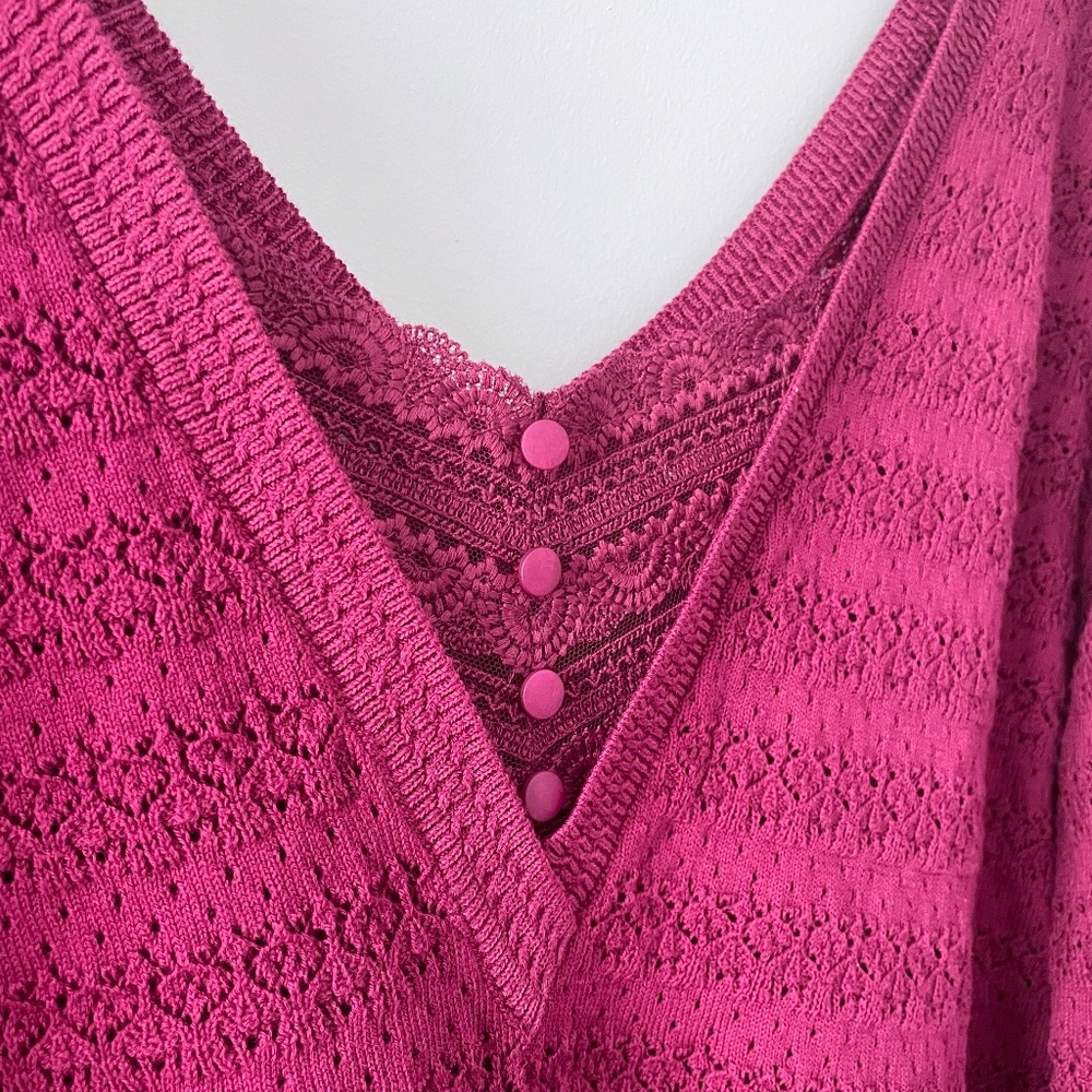 Sezane Gretha V-Neck Jumper Sweater in Plum Medium - Picture 6 of 13